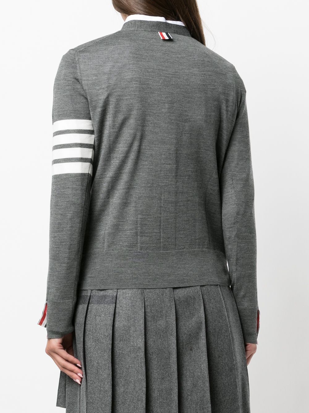 Thom Browne 4Bar Wool Cardigan - Grey