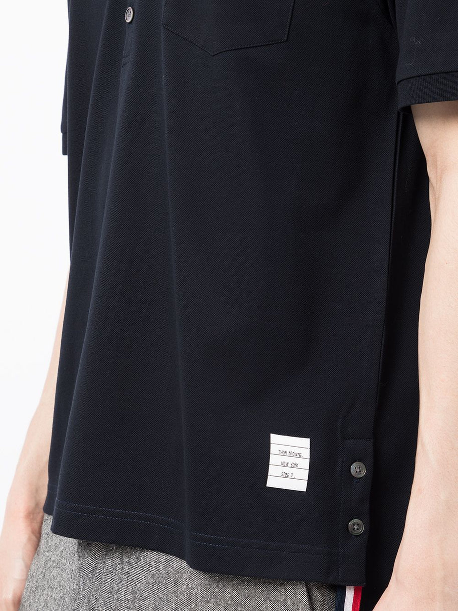 Thom Browne Rwb Cotton Polo Shirt - Blue