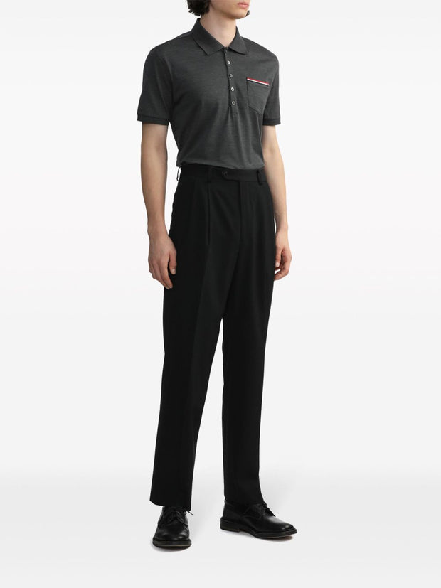 Thom Browne Rwb Cotton Polo Shirt - Grey