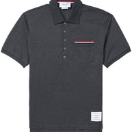 Thom Browne Rwb Cotton Polo Shirt - Grey