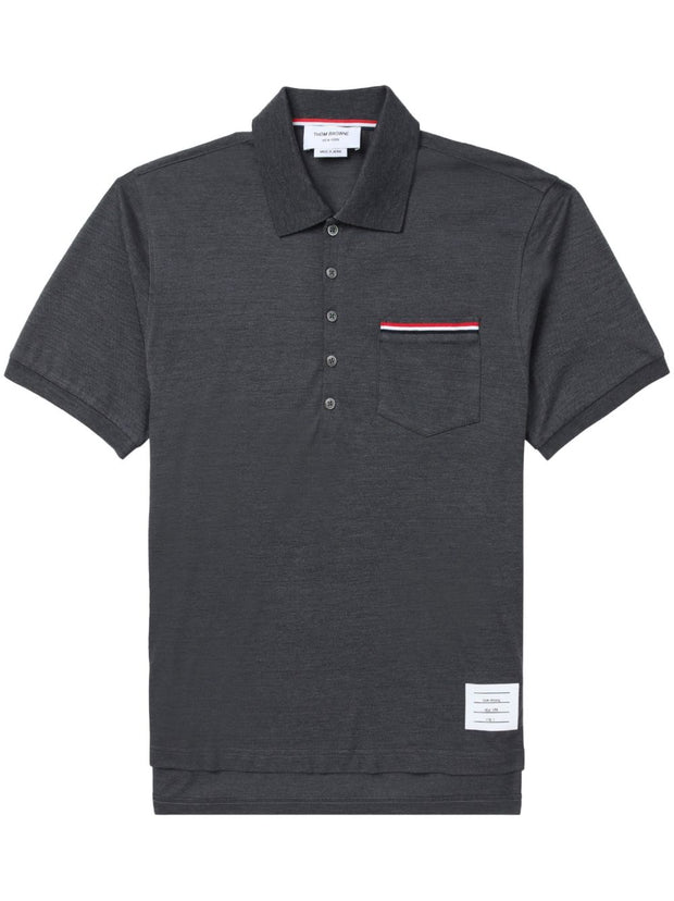 Thom Browne Rwb Cotton Polo Shirt - Grey