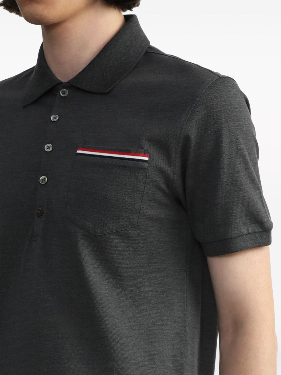 Thom Browne Rwb Cotton Polo Shirt - Grey