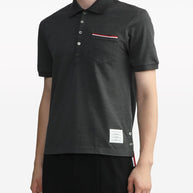 Thom Browne Rwb Cotton Polo Shirt - Grey