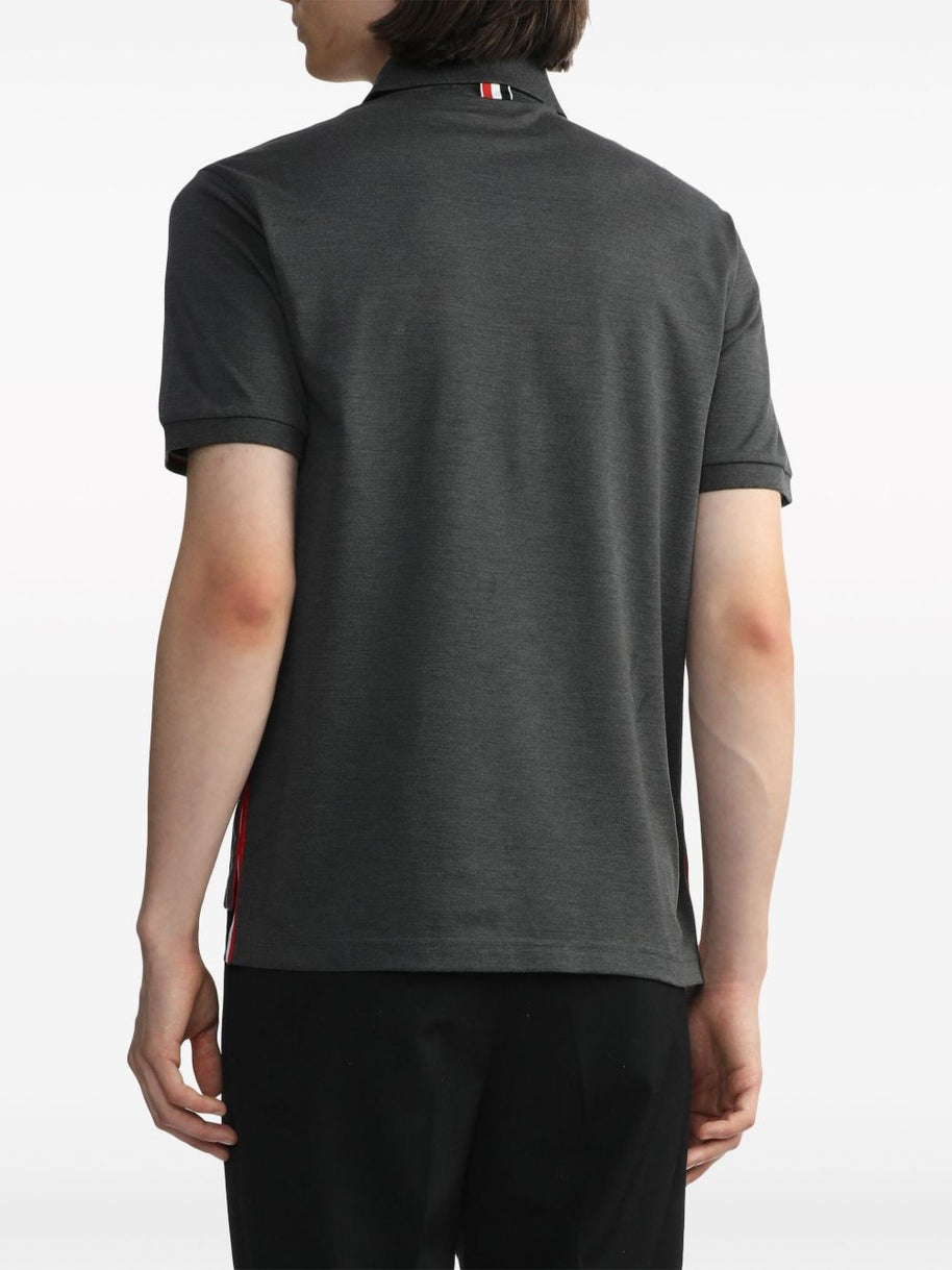 Thom Browne Rwb Cotton Polo Shirt - Grey