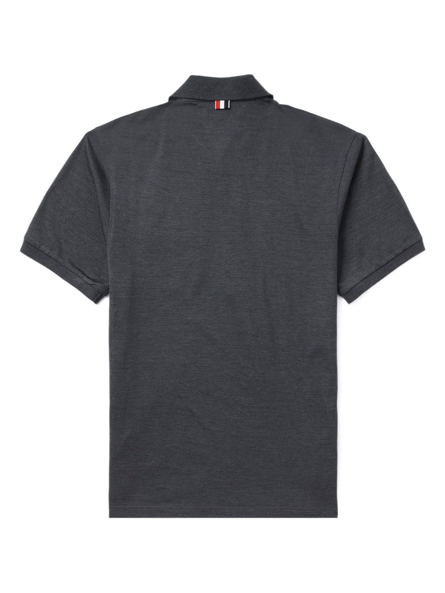 Thom Browne Rwb Cotton Polo Shirt - Grey