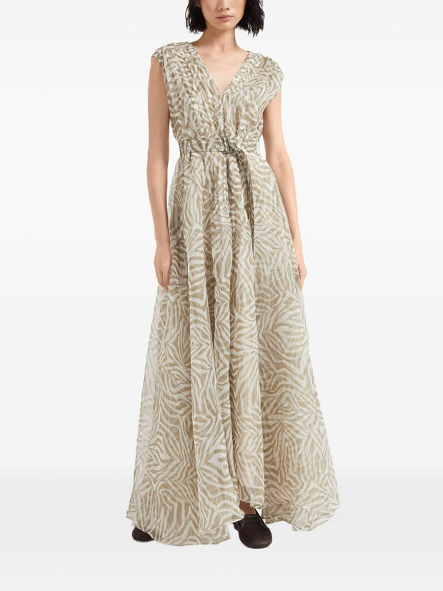 Brunello Cucinelli Organza Silk Long Dress