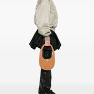 Coperni Swipe Suede Crossbody Bag In Brown