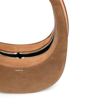Coperni Swipe Suede Crossbody Bag In Brown