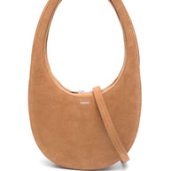 Coperni Swipe Suede Crossbody Bag In Brown