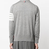 Thom Browne 4Bar Wool Cardigan - Grey