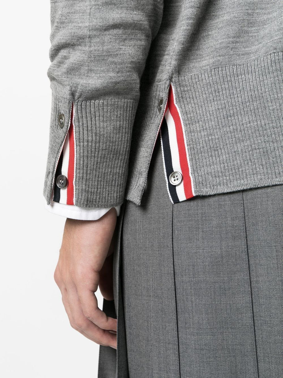 Thom Browne 4Bar Wool Cardigan - Grey