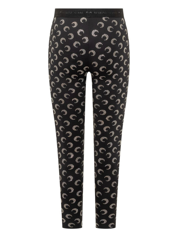 MARINE SERRE Embellished Moon Leggings In Black