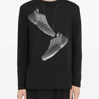MM6 X SALOMON Silk And Nylon Printed T-shirt In Black