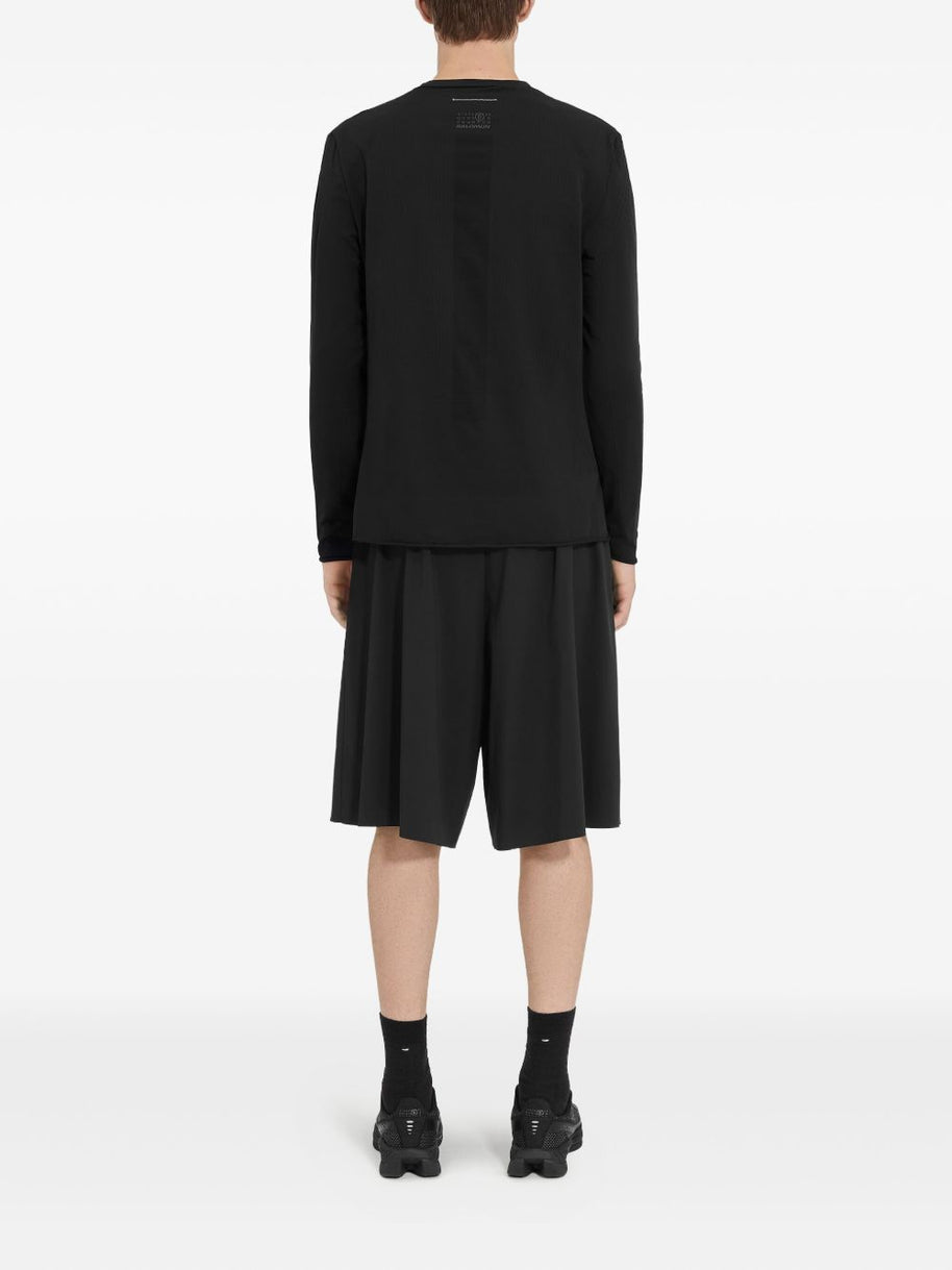 MM6 X SALOMON Silk And Nylon Printed T-shirt In Black
