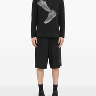 MM6 X SALOMON Silk And Nylon Printed T-shirt In Black