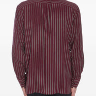 Saint Laurent Striped Shirts In Bordeaux