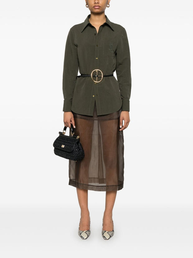 Saint Laurent Shirt In Khaki