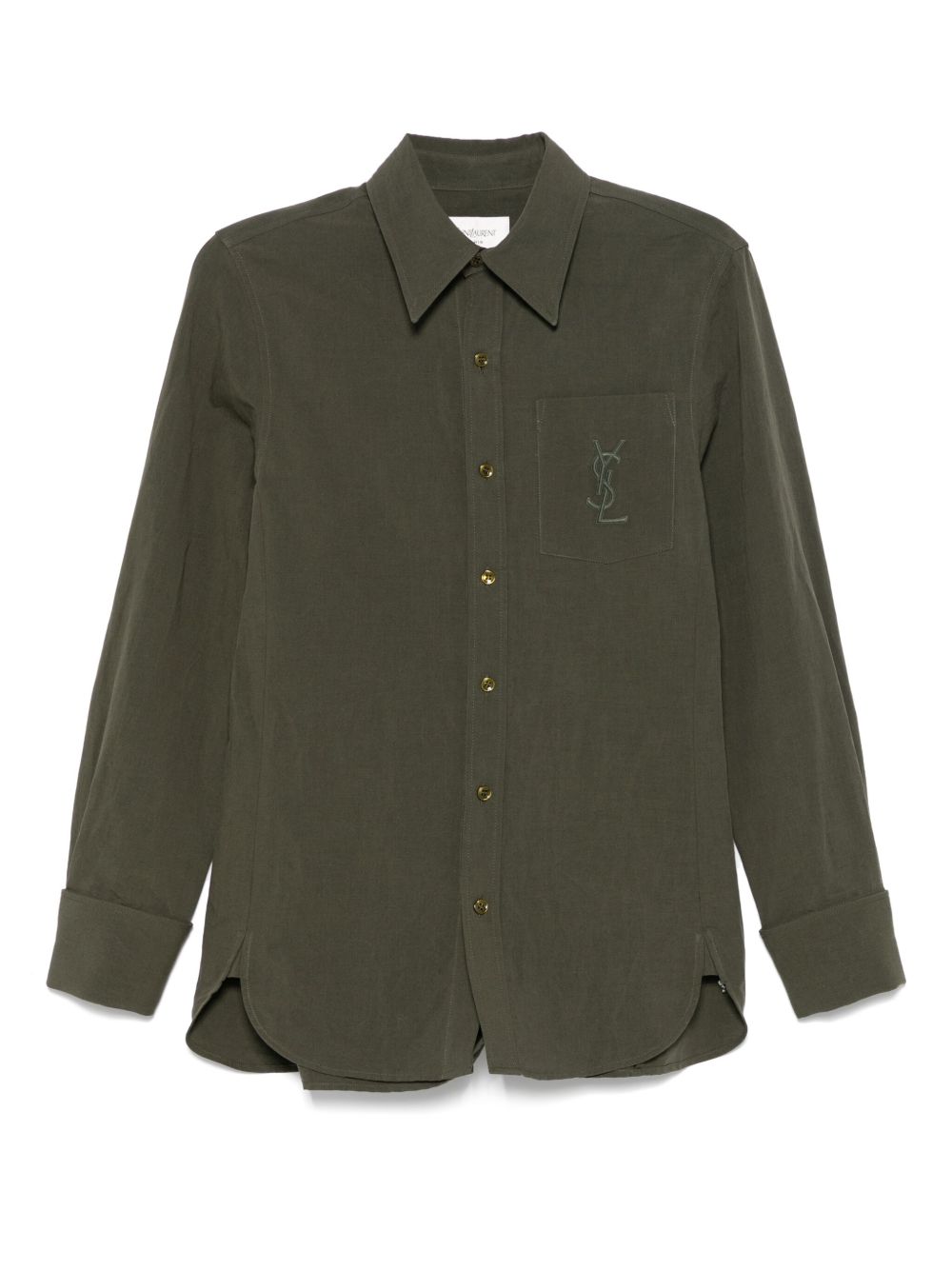 Saint Laurent Shirt In Khaki