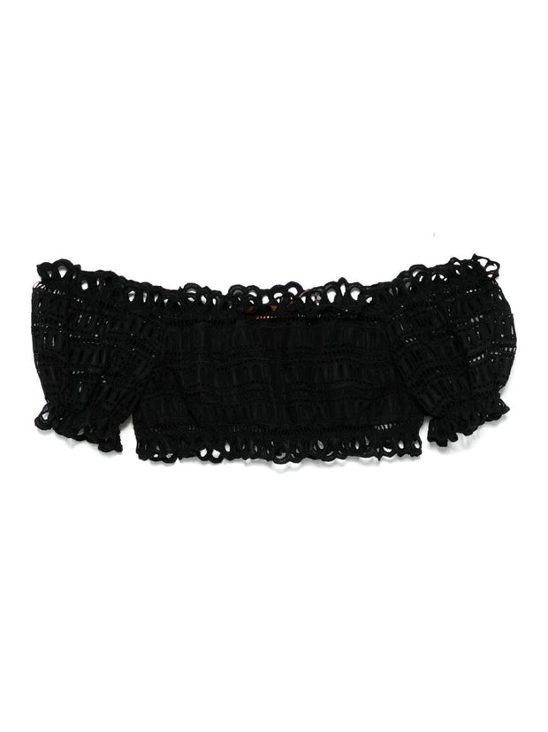 Ermanno Scervino Lace Off-shoulder Top In Black