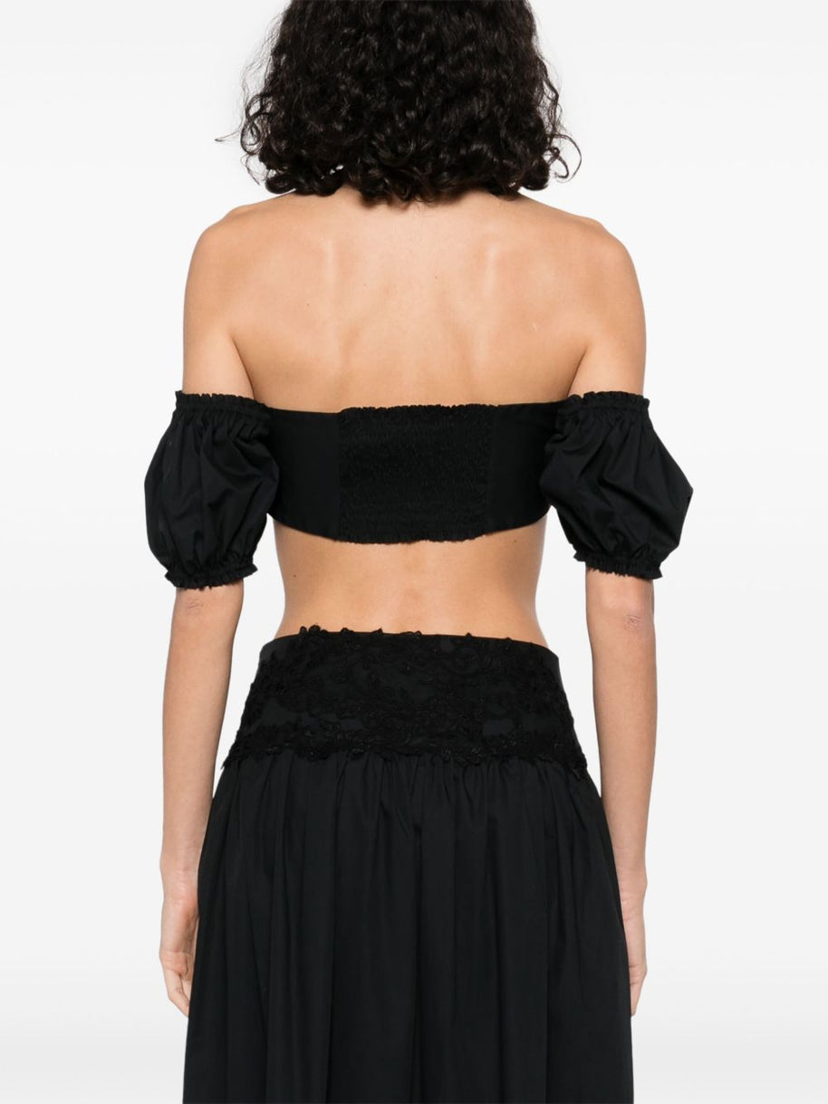 Ermanno Scervino Off-shoulder Lace Detail Cotton Top