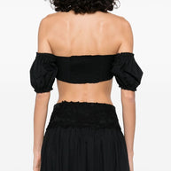 Ermanno Scervino Off-shoulder Lace Detail Cotton Top