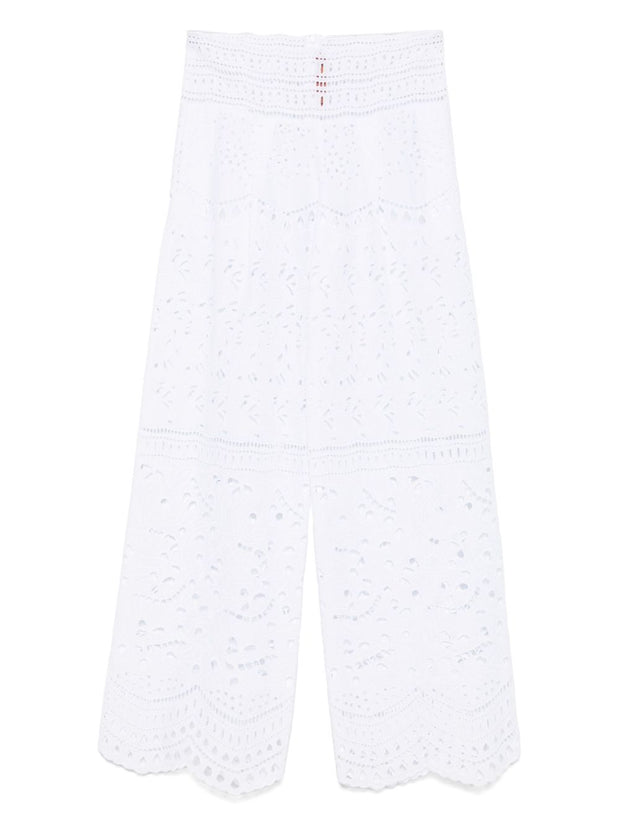 Ermanno Scervino Wide Leg Lace Trousers In White