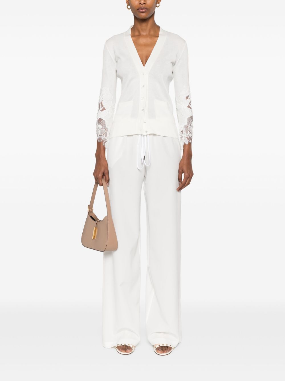 Ermanno Scervino Silk Trousers In White