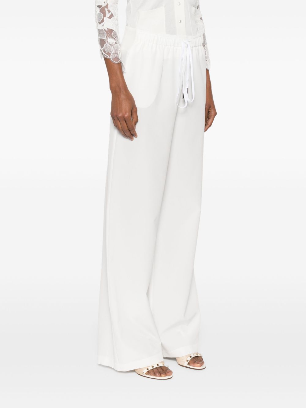 Ermanno Scervino Silk Trousers In White