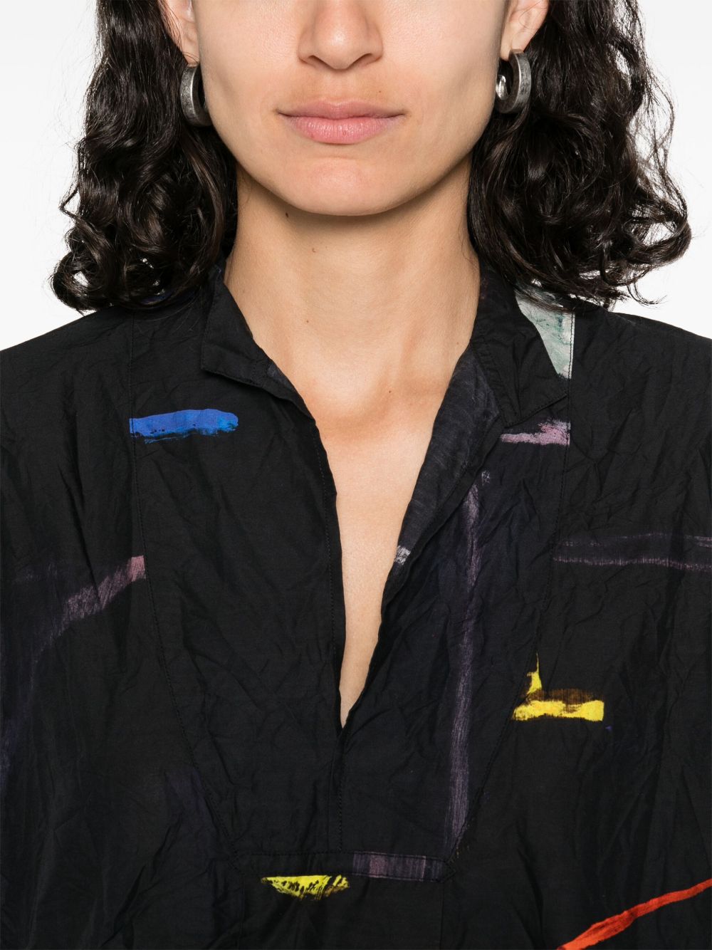 Daniela Gregis Split Neck Shirt In Blue