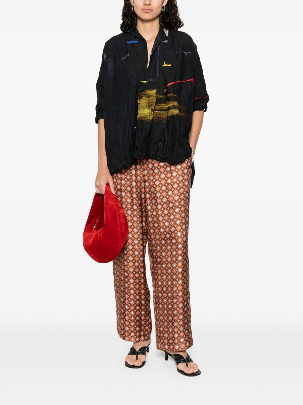 Daniela Gregis Split Neck Shirt In Blue