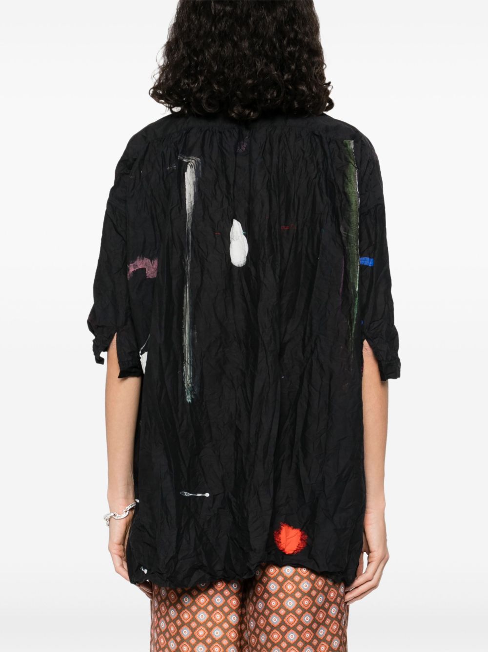 Daniela Gregis Split Neck Shirt In Blue