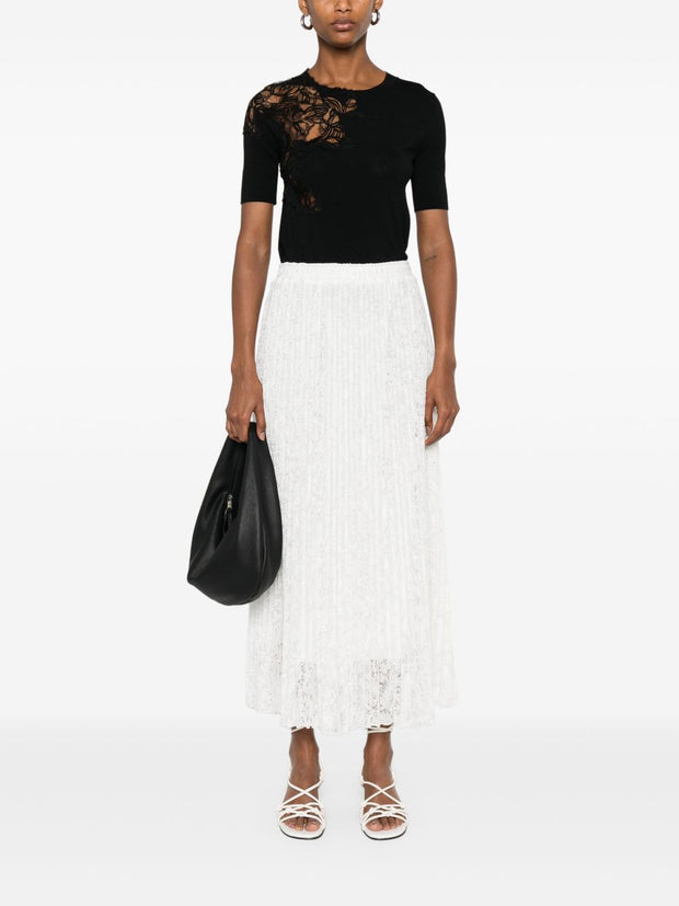 Ermanno Scervino Lace Detail T-shirt In Black