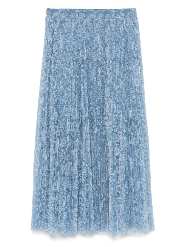 Ermanno Scervino Lace Midi Skirt In Clear Blue