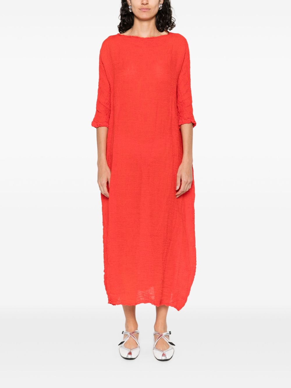 Daniela Gregis Belted Long Dress In Red