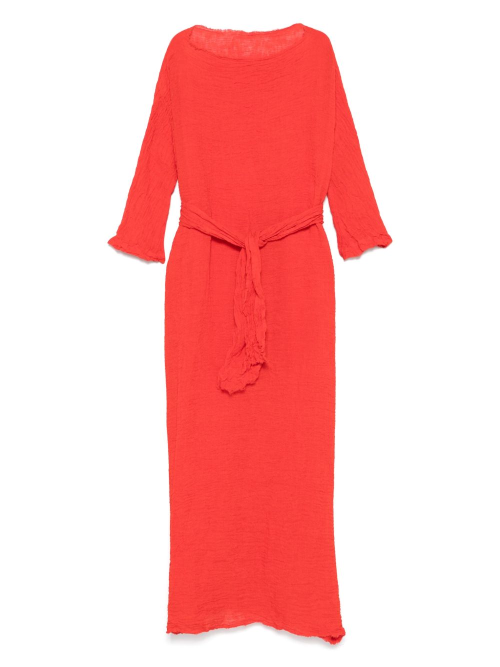 Daniela Gregis Belted Long Dress In Red