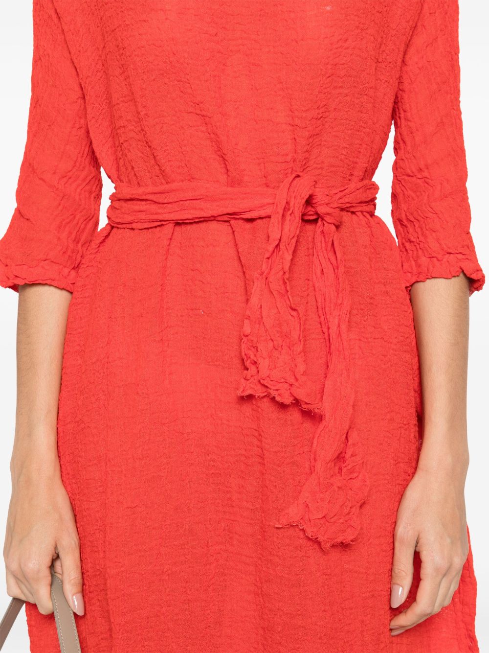 Daniela Gregis Belted Long Dress In Red