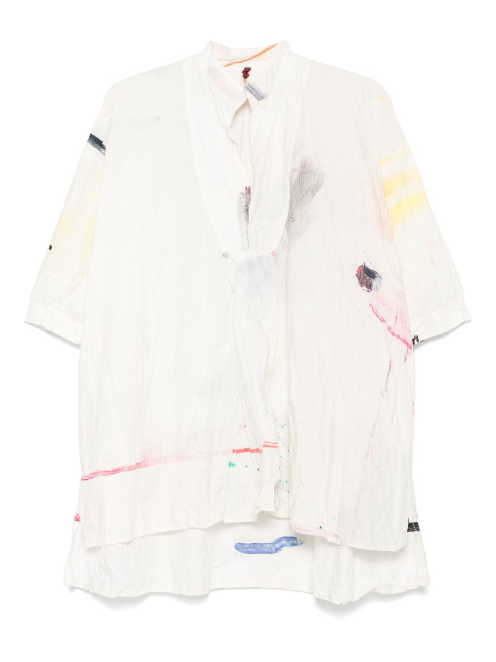 Daniela Gregis Split Neck Shirt In Beige