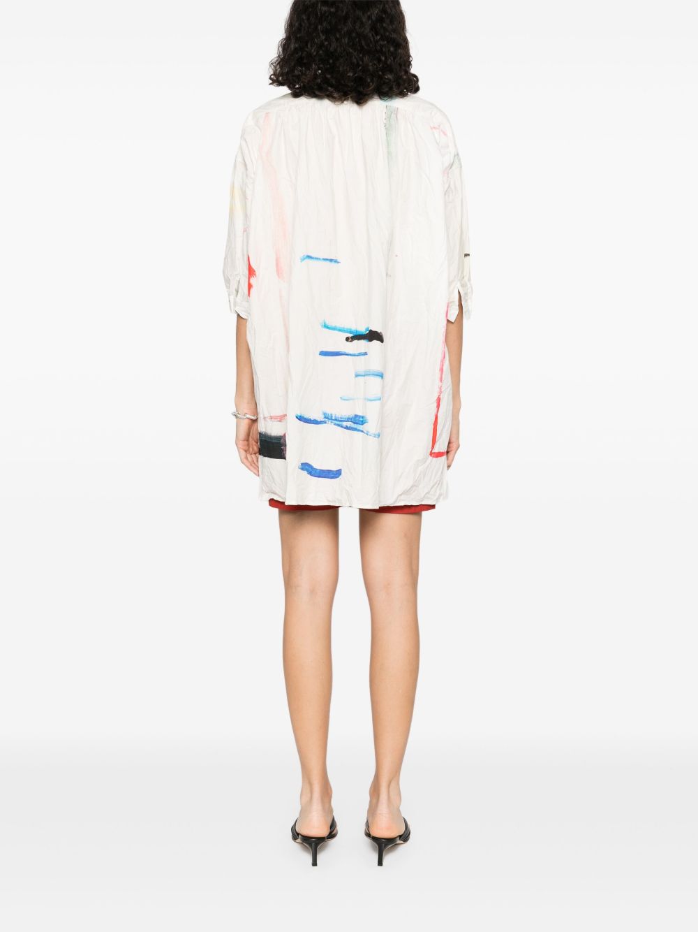 Daniela Gregis Split Neck Shirt In Beige