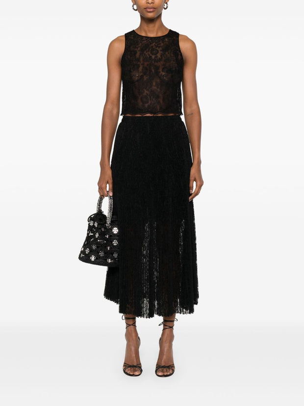 Ermanno Scervino Lace Sleeveless Top In Black