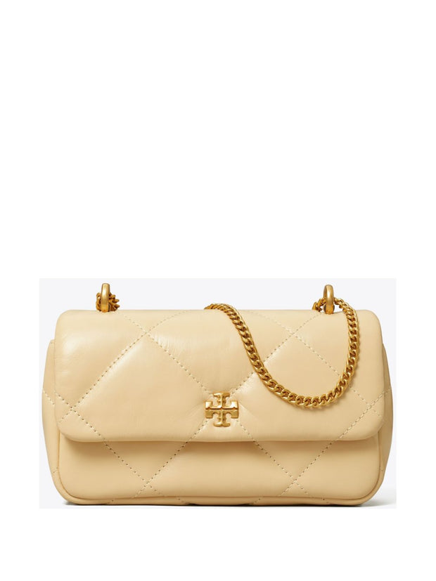 Tory Burch Kira Diamond Mini Leather Shoulder Bag - Beige