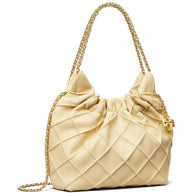 Tory Burch Fleming Mini Leather Hobo Bag - Powder