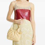 Tory Burch Fleming Mini Leather Hobo Bag - Powder