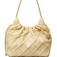Tory Burch Fleming Mini Leather Hobo Bag - Powder