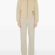 Burberry Vintage Check Patch Hooded Sweatshirt In Beige