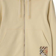 Burberry Vintage Check Patch Hooded Sweatshirt In Beige