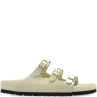 Birkenstock Florida Fresh Natural Leather Patent - High-Shine Ecru