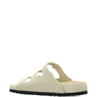 Birkenstock Florida Fresh Natural Leather Patent - High-Shine Ecru