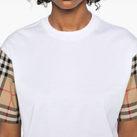 Burberry Check Cotton T-shirt In White