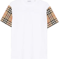 Burberry Check Cotton T-shirt In White