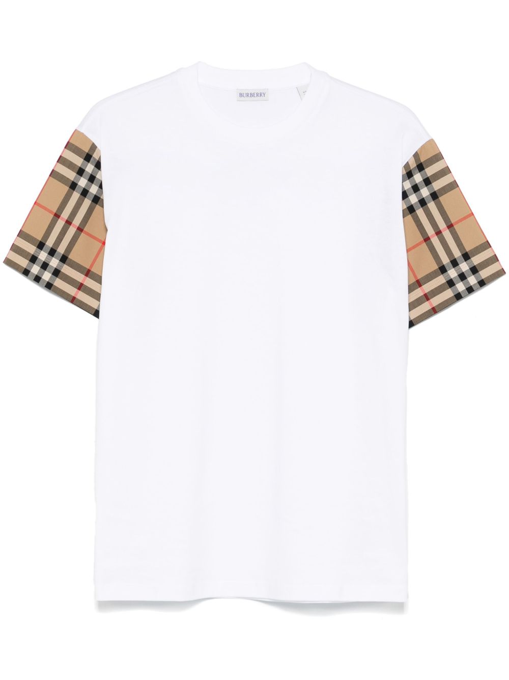 Burberry Check Cotton T-shirt In White